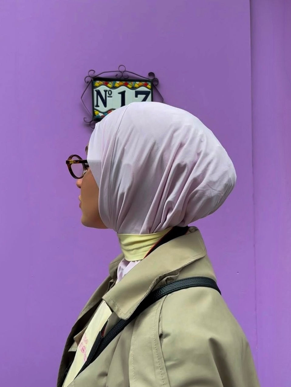Bamboo Hijab - Purple & Yellow