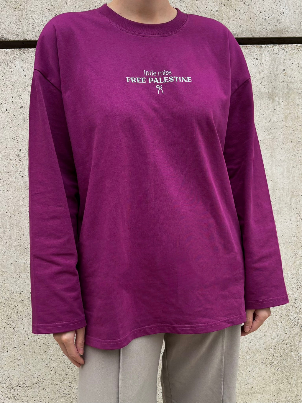 Little Miss Free Palestine T-shirt – Plum