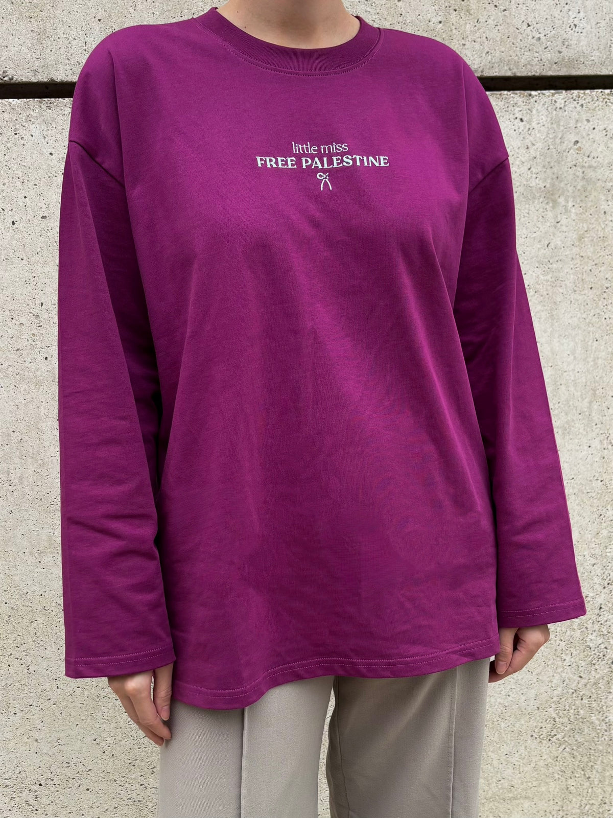 Little Miss Free Palestine T-shirt – Plum