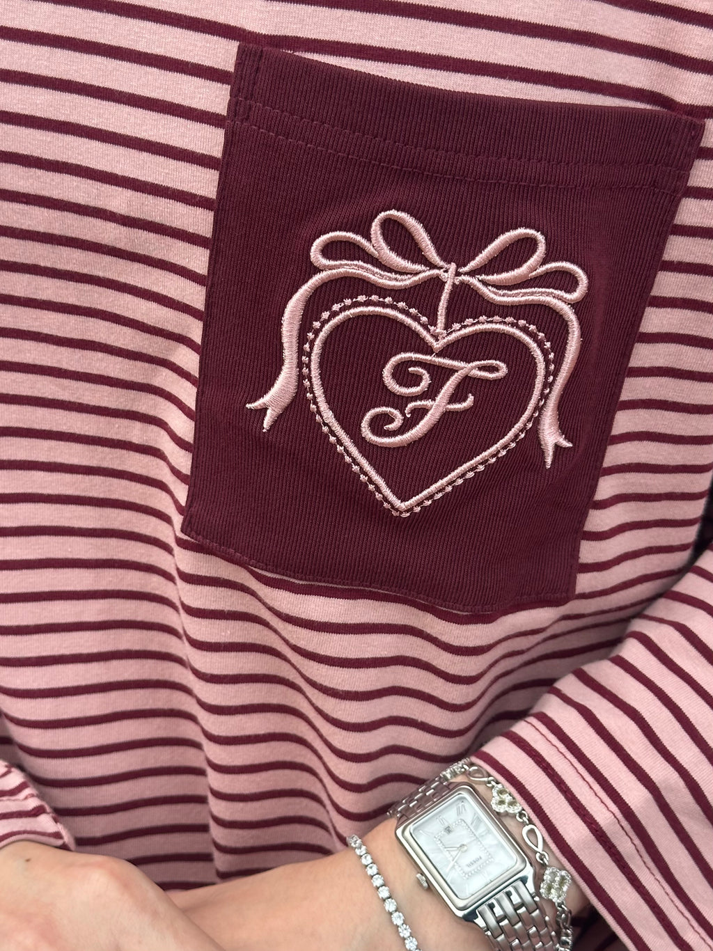 La Marinière - Rose pâle & Bordeaux