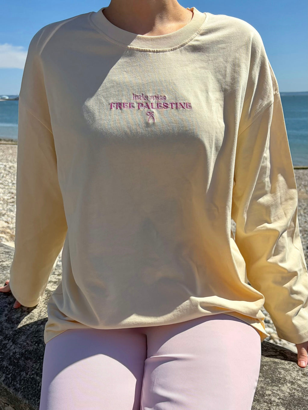 Little Miss Free Palestine T-shirt – Butter Yellow