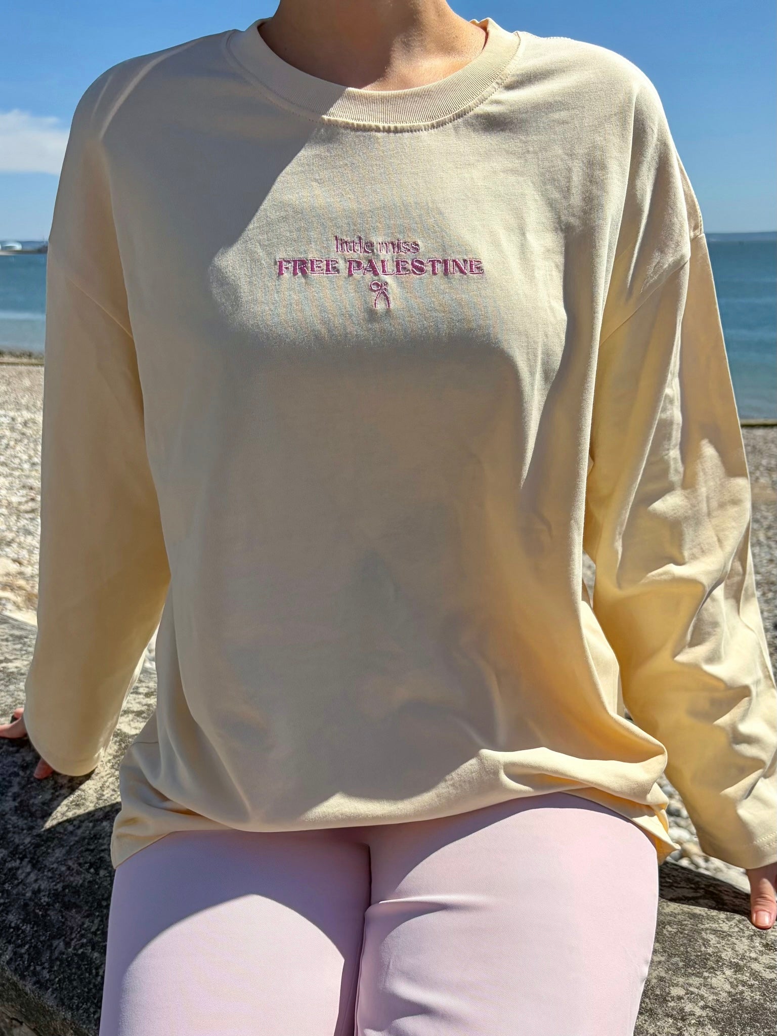 Little Miss Free Palestine T-shirt – Butter Yellow