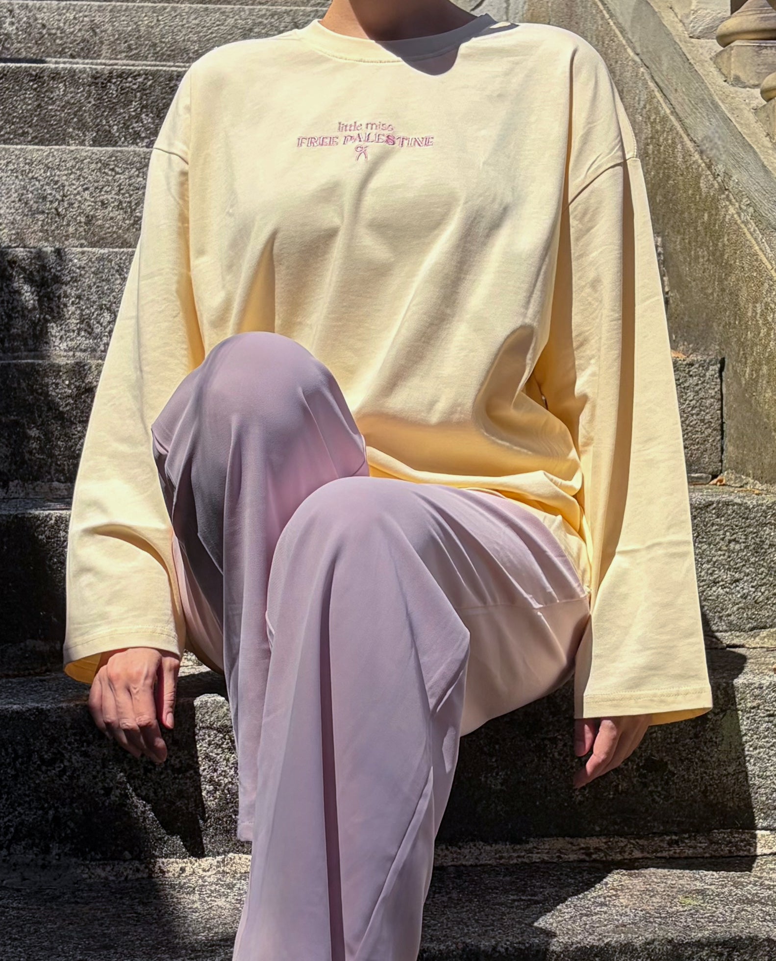 Little Miss Free Palestine T-shirt – Butter Yellow